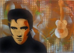 Elvis on wood